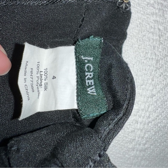 J. Crew Silk Sweetheart A-line 100% Silk Dress Womens Size 4 Black Empire Waist - Picture 7 of 10